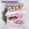 3pcs Gaby's Bubble House1 Cover Set - Personalized Name, HD Printed Bedding with 1 Cover and 2 Pillowcases - Perfect for Home Decor, Easy Care