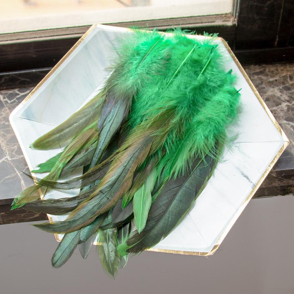 

50/100pcs Natural Color Cock Feathers 12-18cm/5-7inch Pheasant Rooster Feather for DIY Crafts Making Jewelry Accessories 50PCS трава зеленый