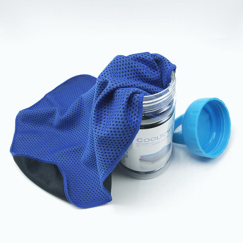 Cooling Towel with Bottle Instant Cooling Quick Dry Sports Gym Fitness Ice Towel for Running Travel Yoga