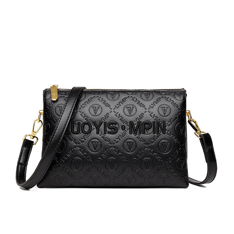 

Сумка женская маленькая сумка на одно плечо через плечо с тиснением нишевая модная портативная сумка-подмышка 2025 новая оптом 22*14*11.5cm чёрный