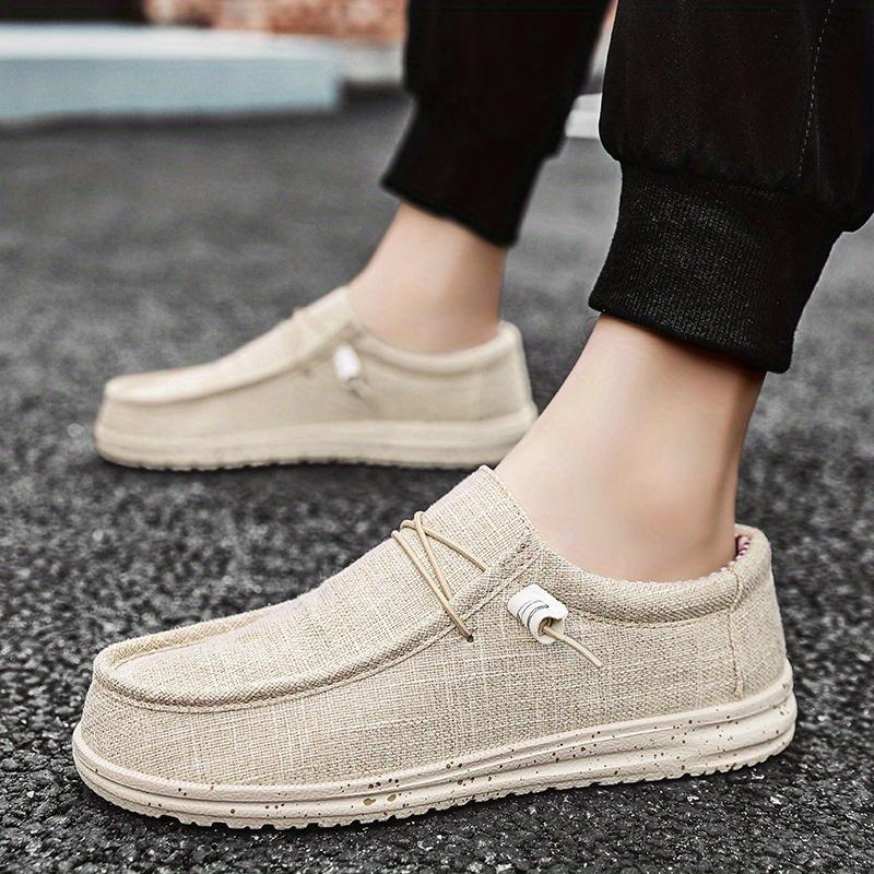 Men's Trendy Solid Slip On Loafer Shoes, Comfy Non Slip Casual Breathable Sneakers For Men's Outdoor Activities