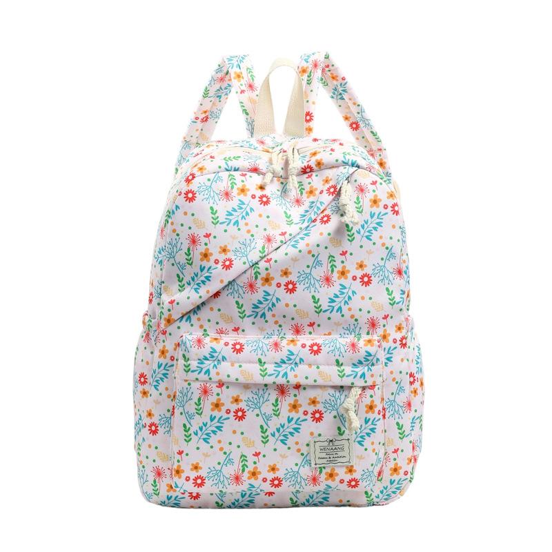 Schoolbag Japanese small fresh floral backpack Junior high school Mori sweet simple lightweight daily leisure large capacity backpack