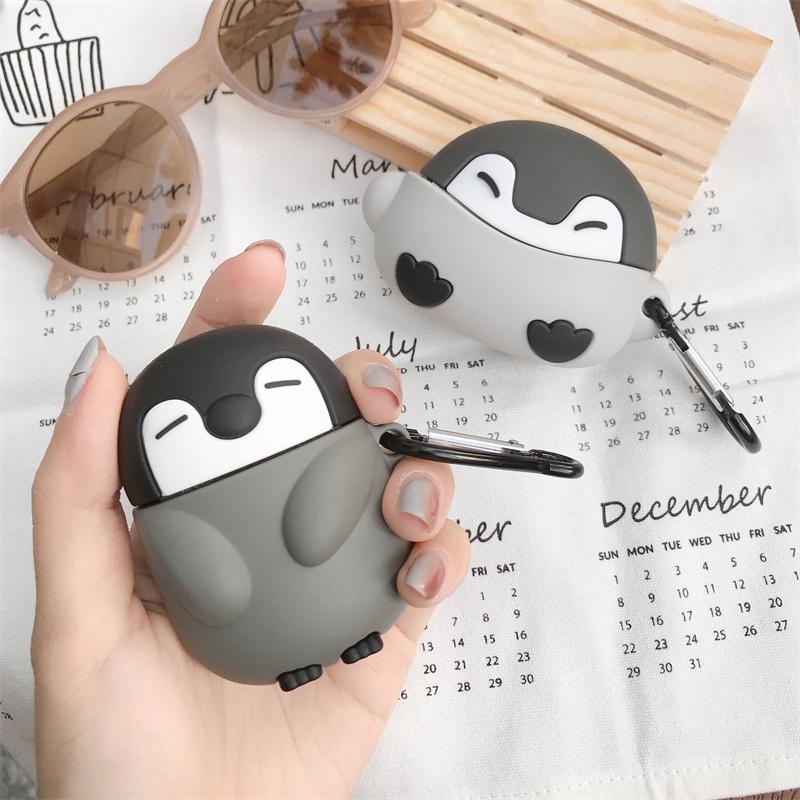 3D Pingvin För Apple Airpods 4 Sött Fodral Airpods 1 2 3 Pro Hörlursfodral Trådlös Laddning Headset Skydd