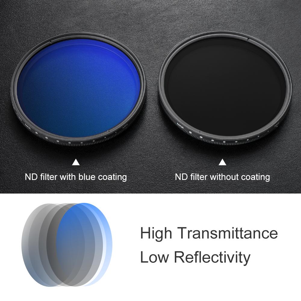 K&F CONCEPT 37-82mm ND2 To ND400 Adjustable Neutral Density Variable ND Camera Lenses Filter Cloth 49mm 52mm 58mm 62mm 67mm 77mm