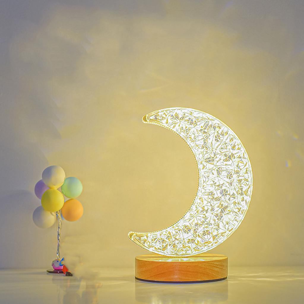 Lampada da Tavolo Decorativa Luce Notturna da Comodino Lampade da Tavolo Romantiche Ornamenti Innovativi per Camera da Letto Stile Luna