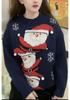 Women's Casual Christmas Santa Jacquard Cardigan Sweater for Autumn/Winter