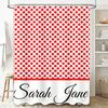 Personalized Red Dot Shower Curtain Custom Name Bath Decor Hotel Bathroom Shower Doors Waterproof Washable Home Decoration Sarah