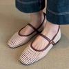 Soft Leather French Cool Single Shoes Women's Flat-soled Summer Hollow Hole Shoes Shallow Mouth Evening Ballet Shoes Breathable Mary Jane Shoes