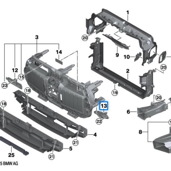Windshield Wiper Cover Bracket for BMW 7 Series G70 (51749464381, 51749464382)