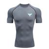 Black Phoenix with Red Wings Men's Sports T-shirt Training Fitness Compression Workout T-Shirt Rashgard Tops T-Shirt
