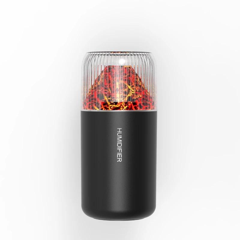 

Мини-увлажнитель воздуха Volcano USB, автомобильный распылитель тумана, диффузор эфирных масел, очиститель, красочный ночник для дома, спальни чёрный