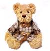 [USED] Color Rich Teddy Bear Plush Checkered Coat Vintage