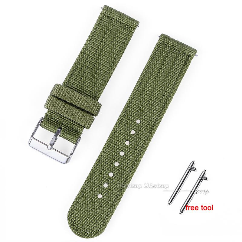 

18mm 20mm 22mm 24mm Nylon Fabric Watch Bands Sport Strap for Huawei GT2 Bands for Samsung Galaxy Watch 3 Quick Release Band 18mm зелёный