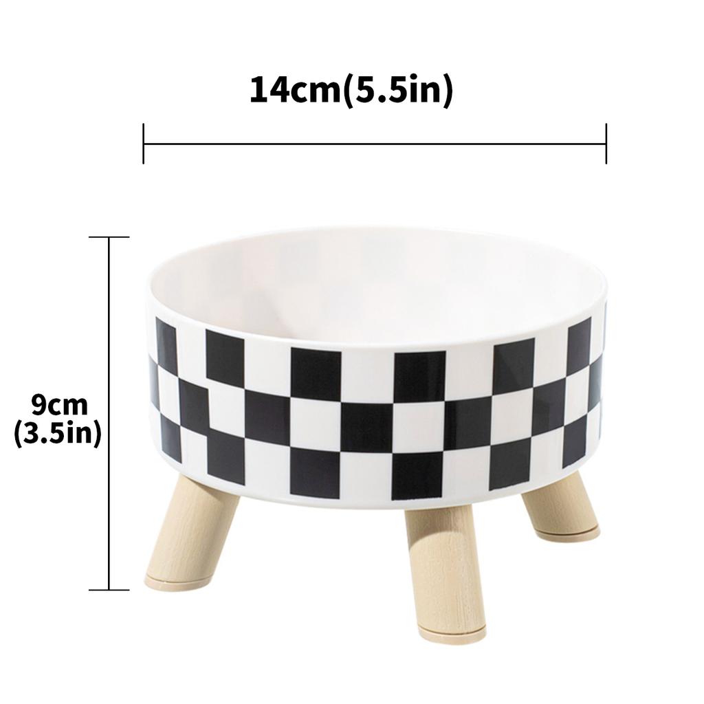 Pet Cat and Dog Plastic Bowl with Polka Dot Checkerboard Pattern, Non-slip and Easy To Clean 2026