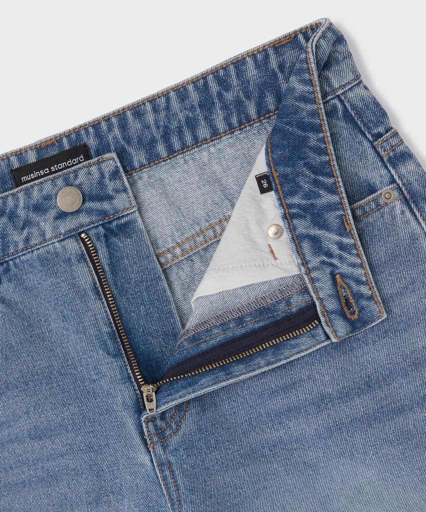 MUSINSA STANDARD WOMAN Curved Denim Pants [Light Indigo]