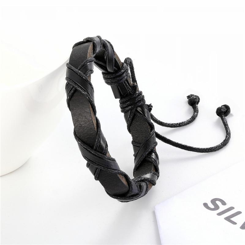 Color Woven Leather Trend Bracelet, Simple Style Men And Women Couple Bracelet, Personalized Versatile Student Hand Rope