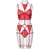 New Sexy Lady Lace Flower Bra No Steel Ring Bra Thong Set Underwear Pajamas