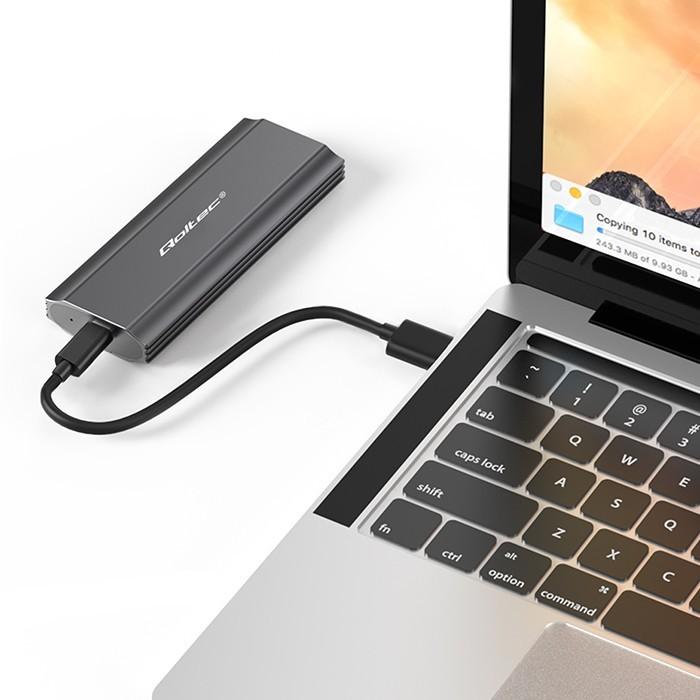 Enclosure for Drive M.2 SSD, SATA, NVMe, USB C