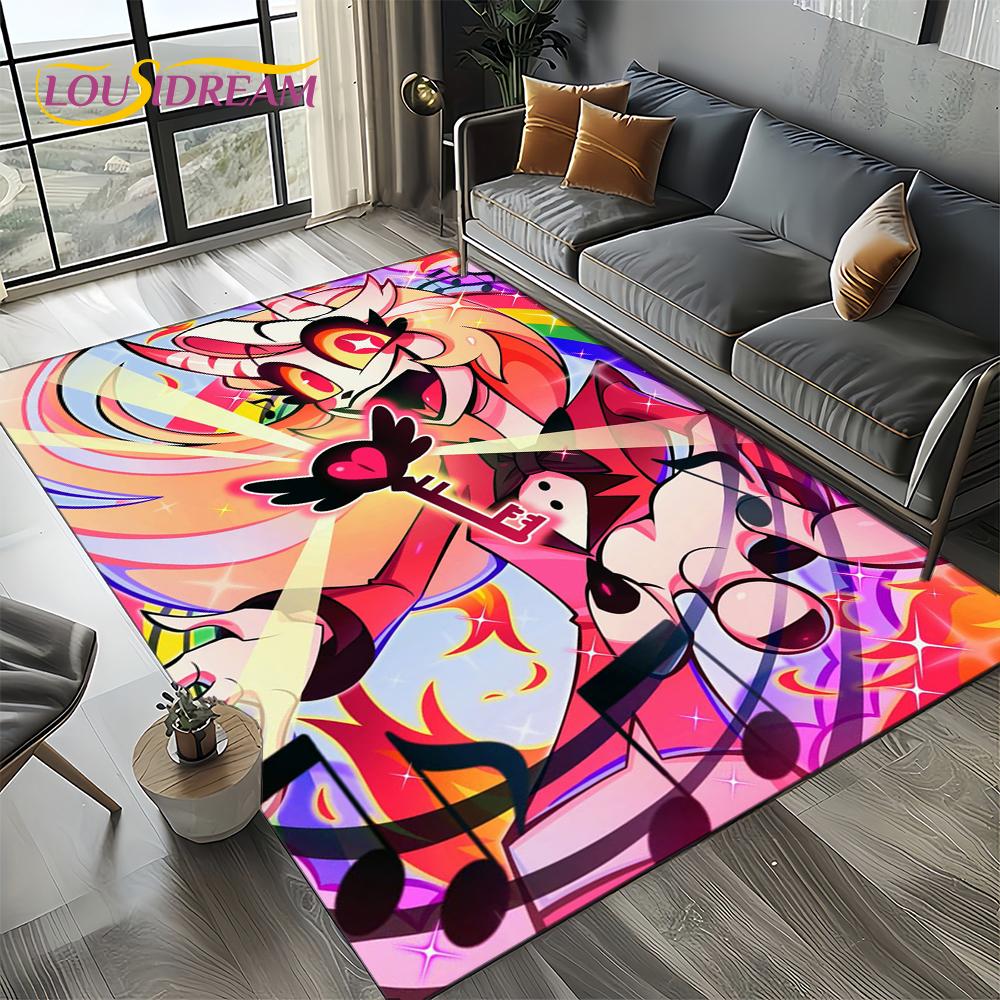 2025 H-Hazbin Hotel Charlie Cartoon Carpet Rug for Bedroom Living Room Home Sofa Decoration,kids Game Play Decor Floor Mat Gift