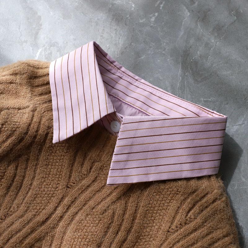 Mens Striped Formal Suit Fake Collar for Women Lapel Shirt Detachable Collar Sweater Suits Removable False Collar Neck Ties