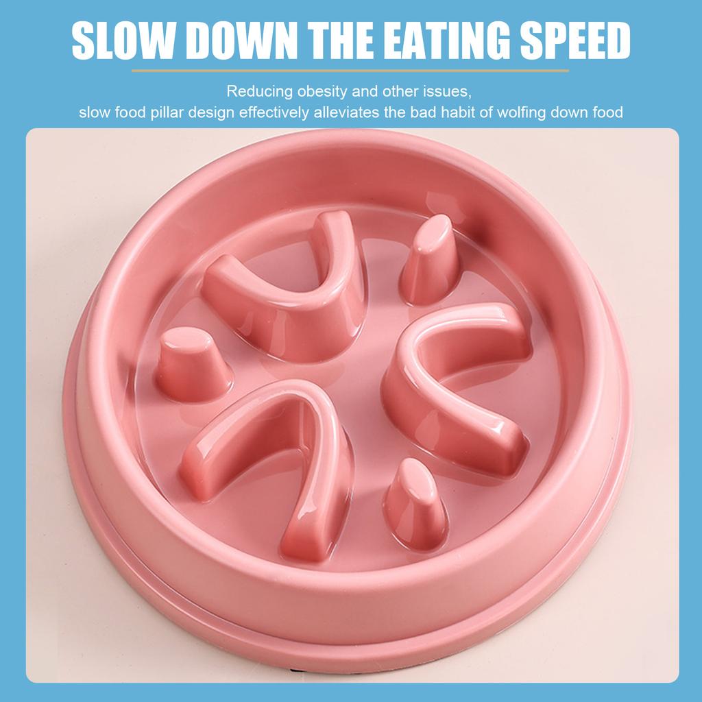 Slow Feeder Dog Bowl Non Slip Base Pet Feeding Bowl with Anti Spill Design for Dogs and Cats Suitable for Dry or Wet Food