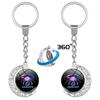 Twelve Constellations Rotating Metal Keychain Pendant