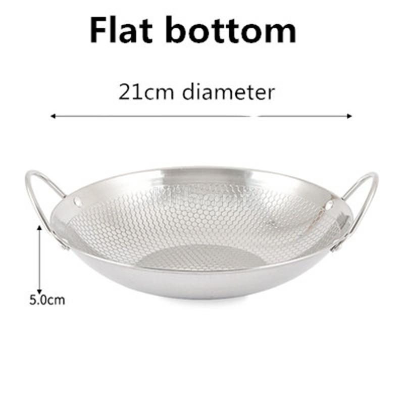 

Stainless steel dry pot round bottom small round thickened double ear non-stick pot bar tripod cooker hotpot pots pans cookware