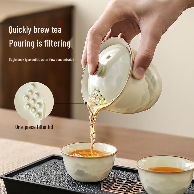 Ru Kiln Portable Ceramic Travel Tea Set