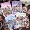 Wunderschönes Retro-Landschafts-Sticker-Pack – Blumen & Kerzen für DIY-Notizbücher