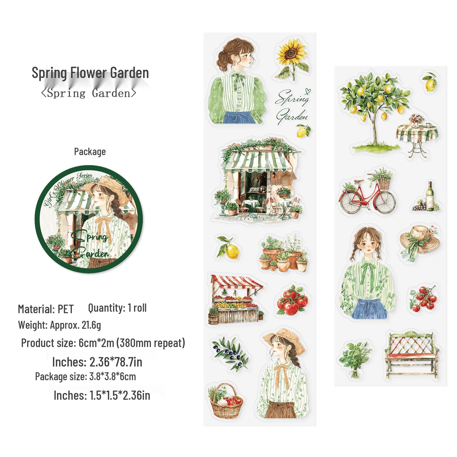 Whisper Series Gugu Forest Girl Washi Tape - Die-cut PET for Journal Decoration