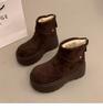 Fuzzy Winter Snow Boots: Cold-Proof, Thick-Soled for Men & Women, Birken Style, Plus Velvet, Flat.