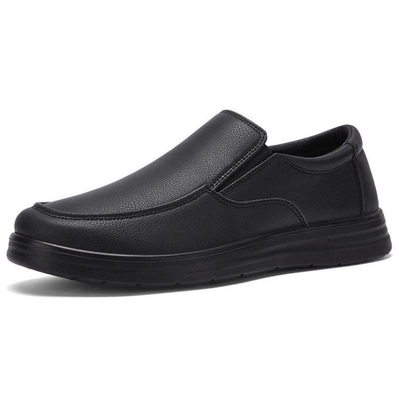 Men's Shoes Lightweight Chef Shoes Black Casual Shoes Daily Commute Leather Shoes Autumn New Work Shoes Kitchen