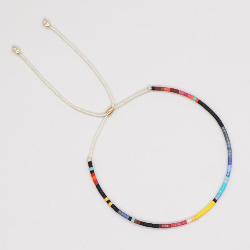Colorful Boho Handmade Beaded Bracelets Seed Bead Stackable Strand Friendship Bracelet Summer Beach Vacation Jewelry Gift