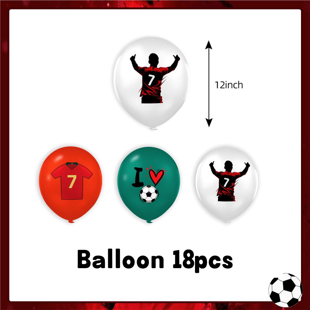 Spanish Football Player Theme Party Decoratiaons Soccer Star Balloon Set Boy Birthday Party Supplies Cr&7 Backdrop Banner Props