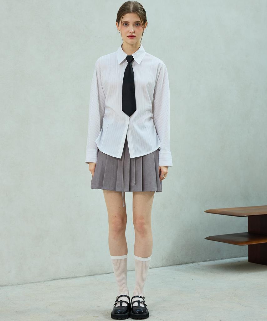 Alikim Dorothy Pleats Skirt Pants / Sand Gray
