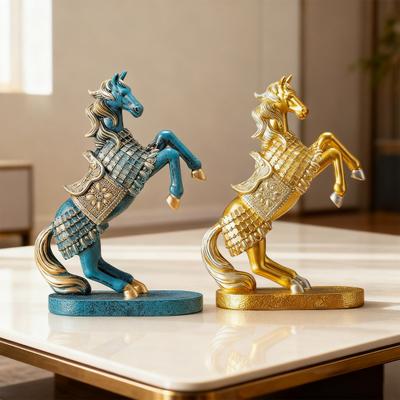 Simulated Horse Figurine Realistic Miniature Pony Resin Statue Animal Sculpture Decoration Ornament Housewarming Gift
