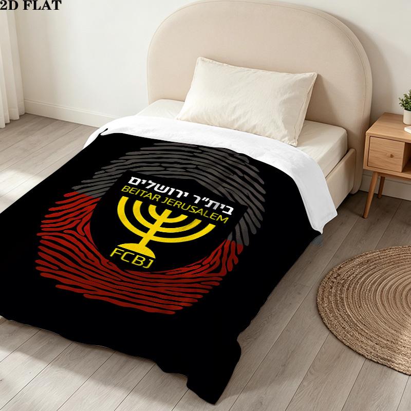 1 Stück Beitar Jerusalem FC Gemustert Flanell Decke Geeignet für Alle Jahreszeiten Für Heimdeko Wärme Und Komfort Geschenke Feiertagsgeschenk