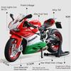 1:12 Skala 1199 Motorrad Spielzeugmodellautos Legierung Druckguss Stoßdämpfung Ton Licht Kettenverbindung Simulation Motoren für Jungen