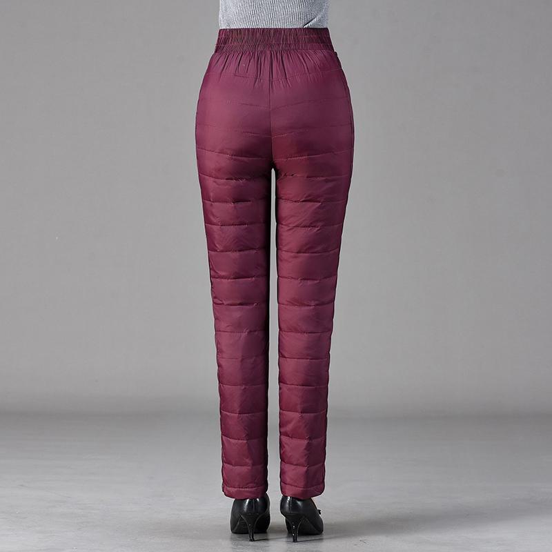 L~5XL Winter Pants Middle-aged Elderly Down Pants Women's Outer Wear High-waisted Large Size Plus Velvet Slim-fit Thick Women's Down Cotton Pants