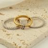 Stainless Steel Stackable Ring Full Diamond Zircon Rings for Women Fashion Gold Rings  Perfect Gift