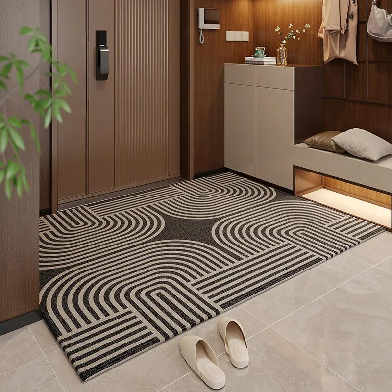 Modern Geometric Curved Rug - Non-Slip Wear-Resistant Easy Clean for Hallway Entrance Bedroom Living Room Home Decor