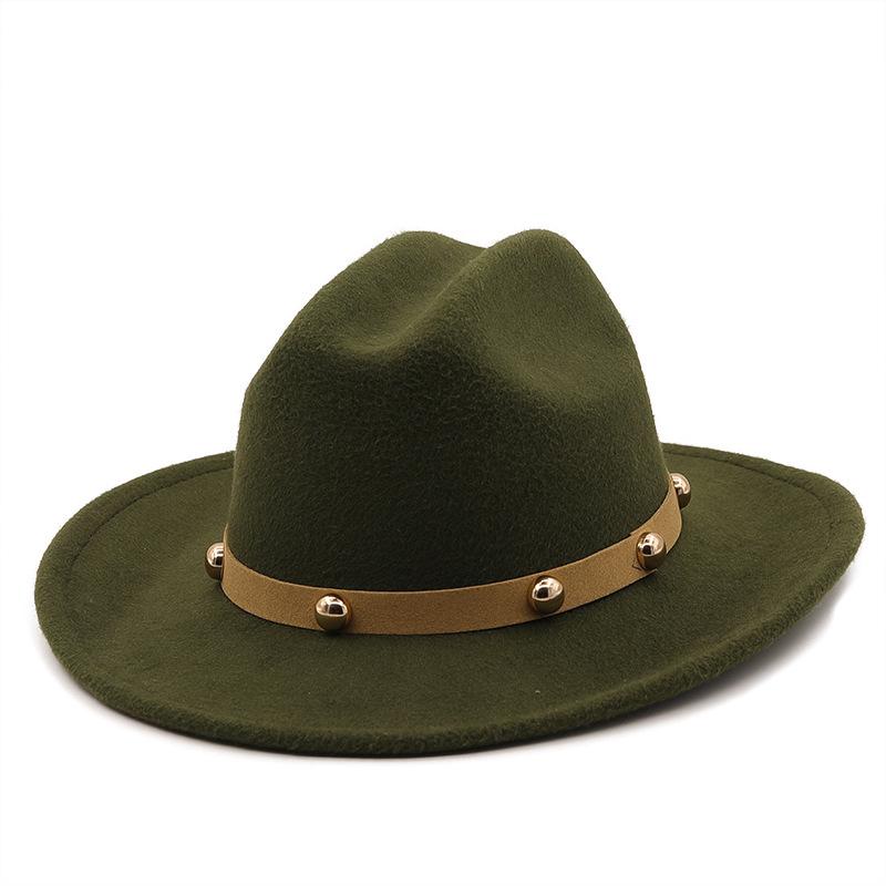 Wool Top Hat, European, American Autumn and Winter Retro Gentleman and Gentleman, Jazz, Flat Brim, Felt, Upturned Edge, Big Eaves Hat