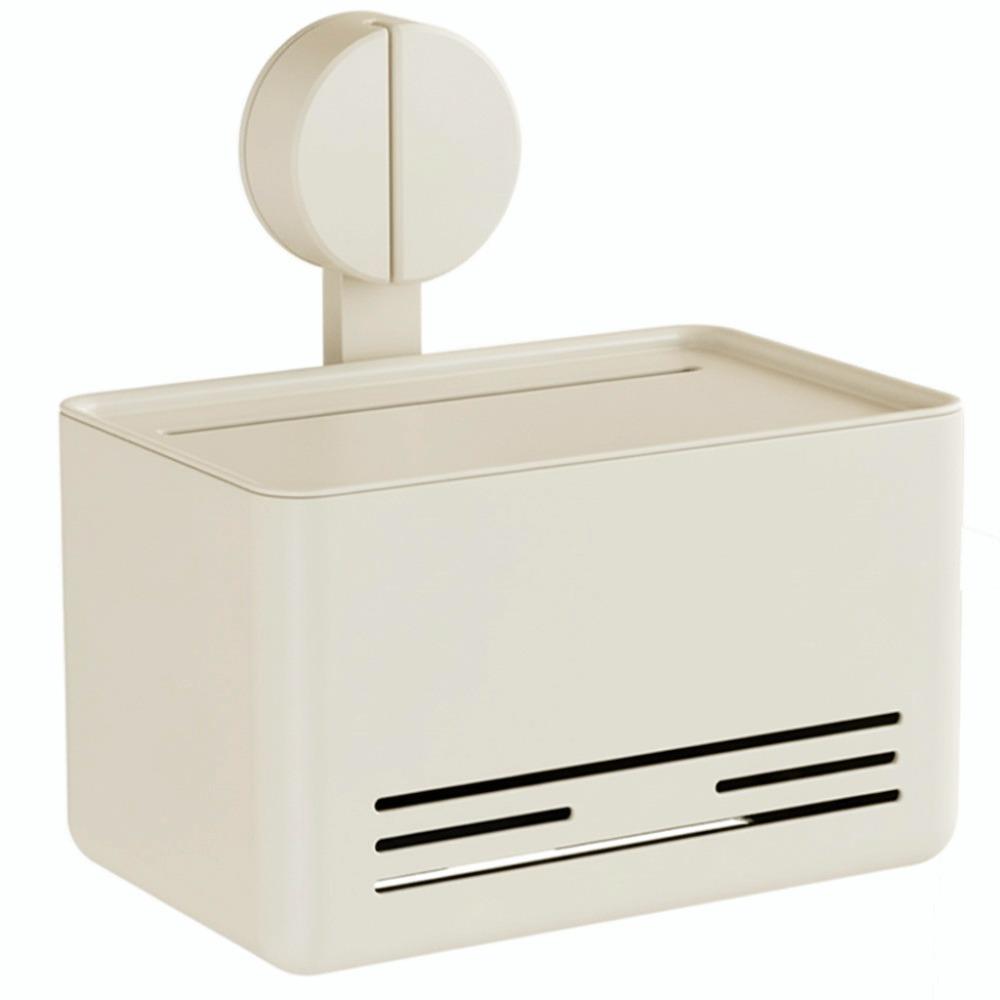 With Drawer Suction Cup Tissue Box Aluminum Wall Mounted Tissue Box Roll Holder  Bathroom Use