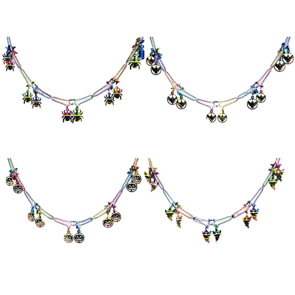 

4pcs/set Colorful Pumpkin Honeycomb Bunting Flags Ghost Ceiling Hanging Pendant Haunted House 4pcs/set
