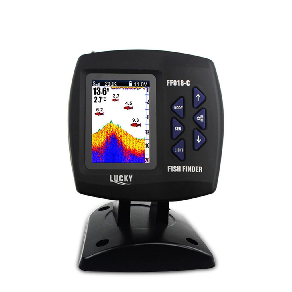 Color Screen Fish finder Color Screen Wired Fish Finder Dual Frequency 328ft/100m Water Depth Boat Fish Finder