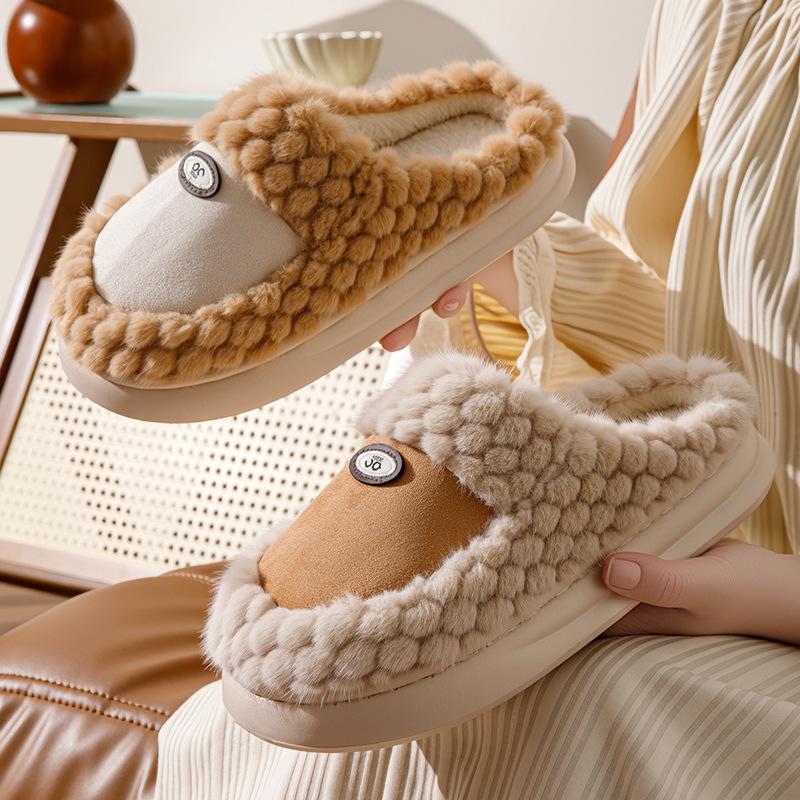 Non-slip Thick-soled Plush 2025 Cotton Shoes, Winter Cotton Slippers, Home Thermal and Fleece Home Slippers
