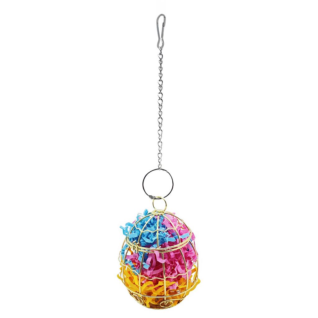 1pc Parrot Toy Metal Cage Bird Chewing Toys Small Pet Hamster Feeding Toys Basket Rabbit Foraging Bird Toys