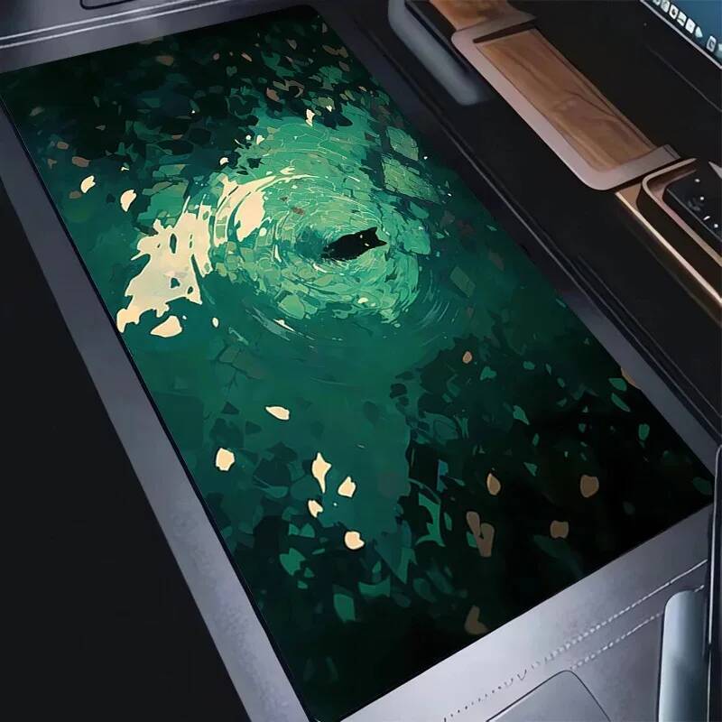 Mouse Pad Anime Green Plants HD Print Mousepad Laptop Catoon Black Cat Gaming Desk Mouse Mat PC Gamer Cabinet Keyboard Pad Gift