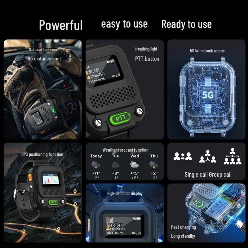 UNIKOO 5G GPS Sports Smart Walkie-Talkie Watch (CN version)