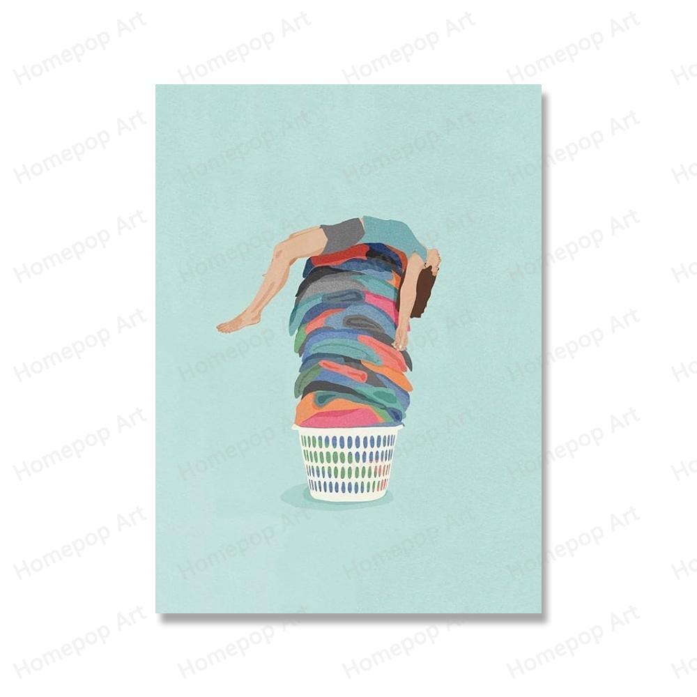 

Забавная минимальная стирка одежды, складная настенная живопись на холсте, плакаты на скандинавскую тему и принты, картинки для прачечной, украшение дома 30x40cm no frame красный